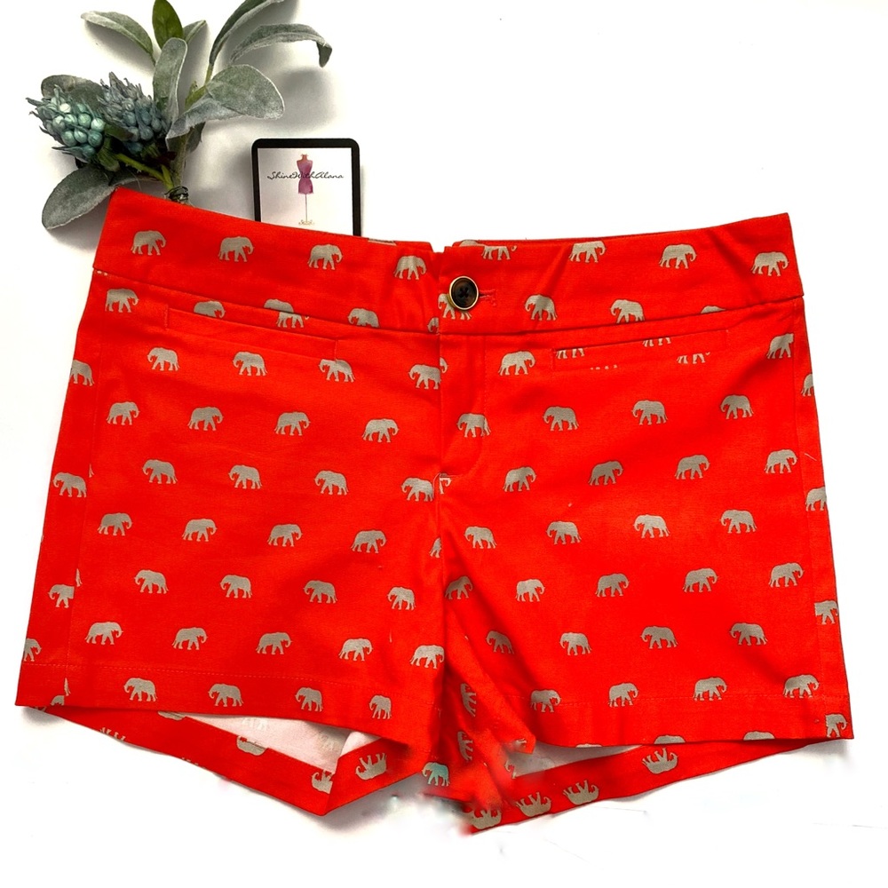 BANANA REPUBLIC Elephant Print Orange Shorts Sz 4